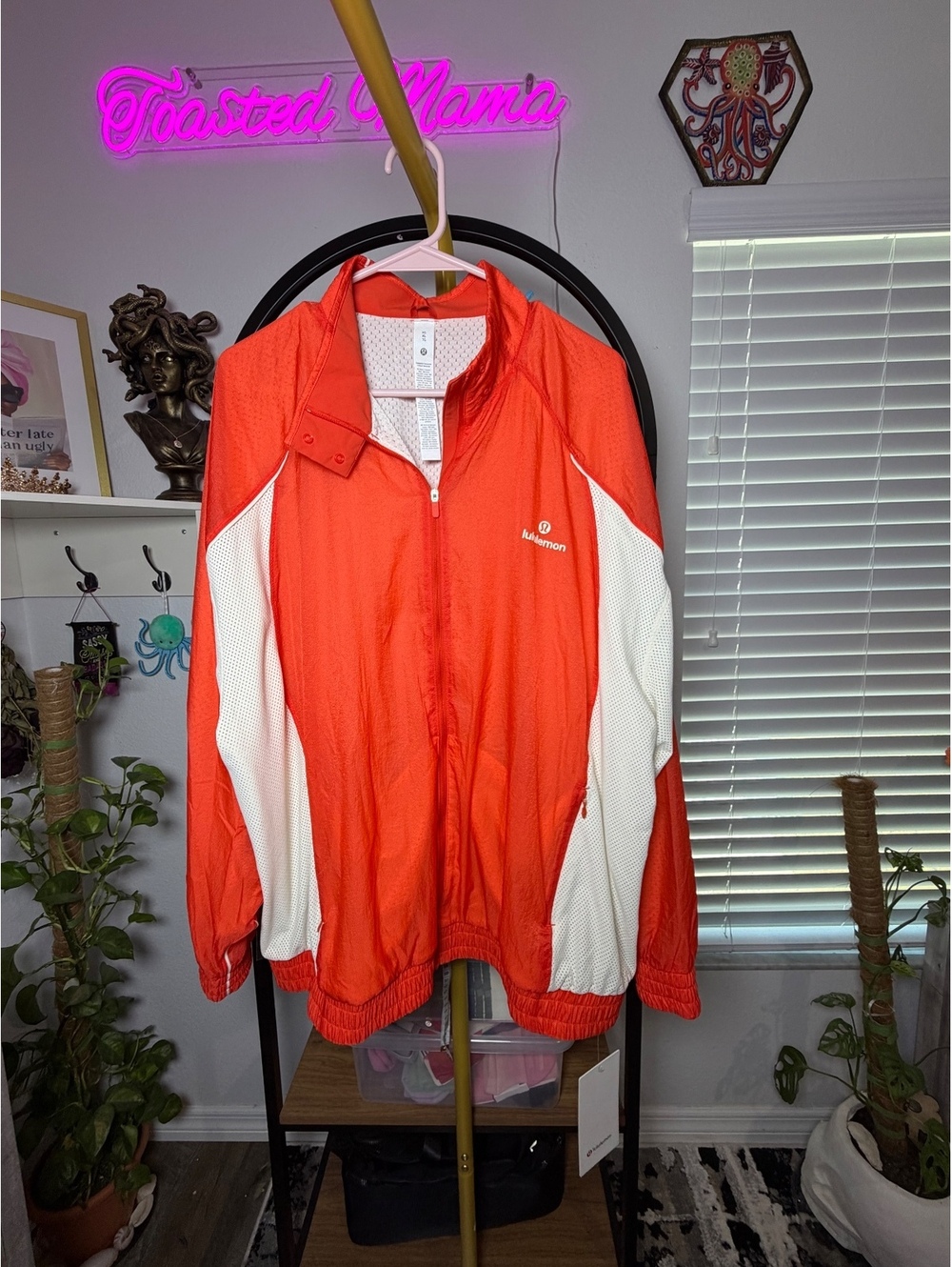 Lululemon License to Train Textured Nylon Track Jacket Cherry Ember/Light Ivory